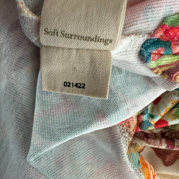 Soft Surroundings Top Large‎ Floral Paisley V-Neck 3/4 Sleeve Multicolor TP-2864 - Picture 8 of 8